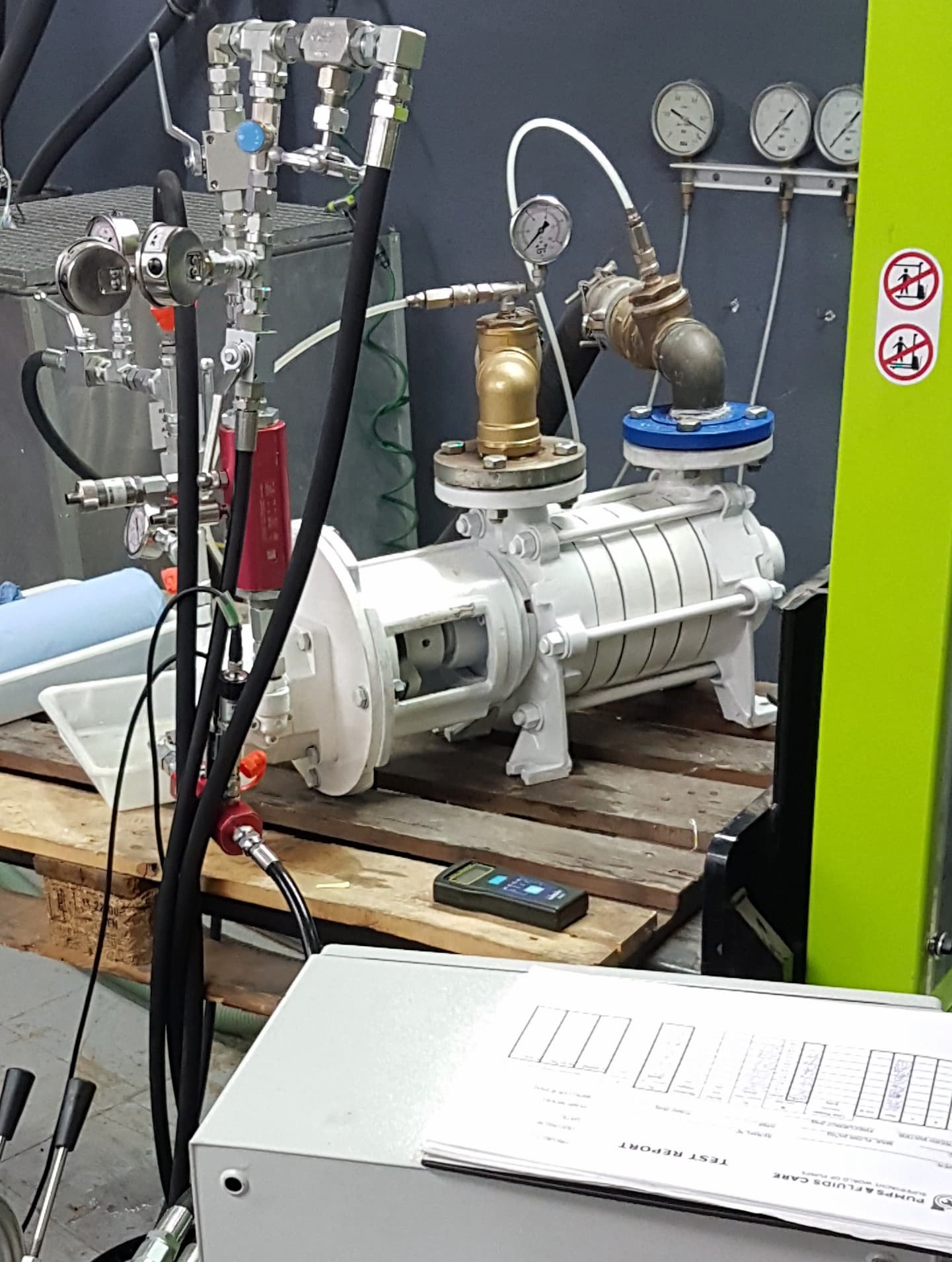 PUMP PERFORMANCE TESTING - hydraulic performance test report complete with data points and Qh curve